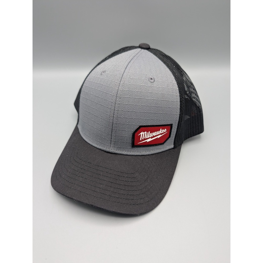 Milwaukee Tools Gridiron Hat Adjustable Snapback 505 Black/Gray Mesh Trucker Hat